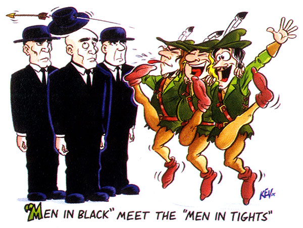 Cartoon: Men in Black meet Men in Tights